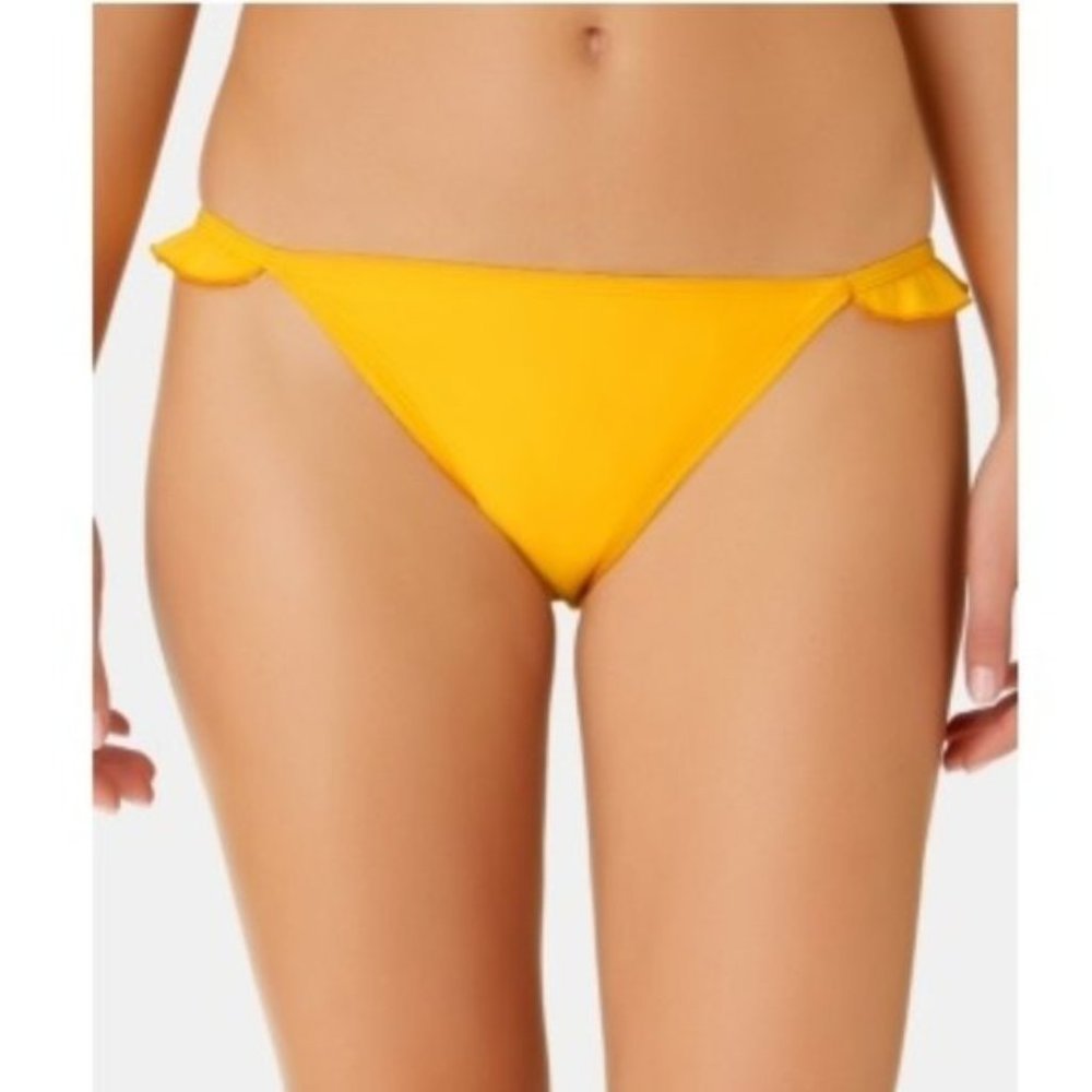 California Waves Solid Ruffle Side Hipster Swim